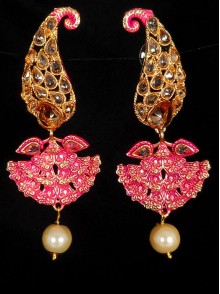 Reverse Ad Earrings With Meenakari Work